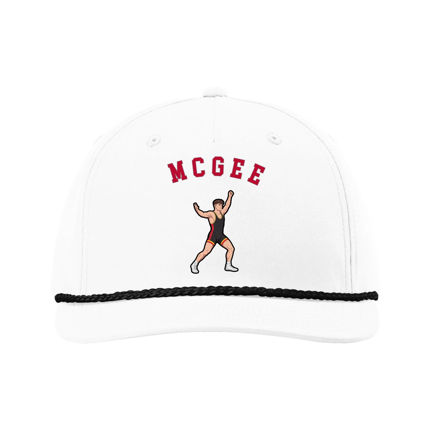 Five-Panel Classic Rope Cap — Shirsey Arch in White