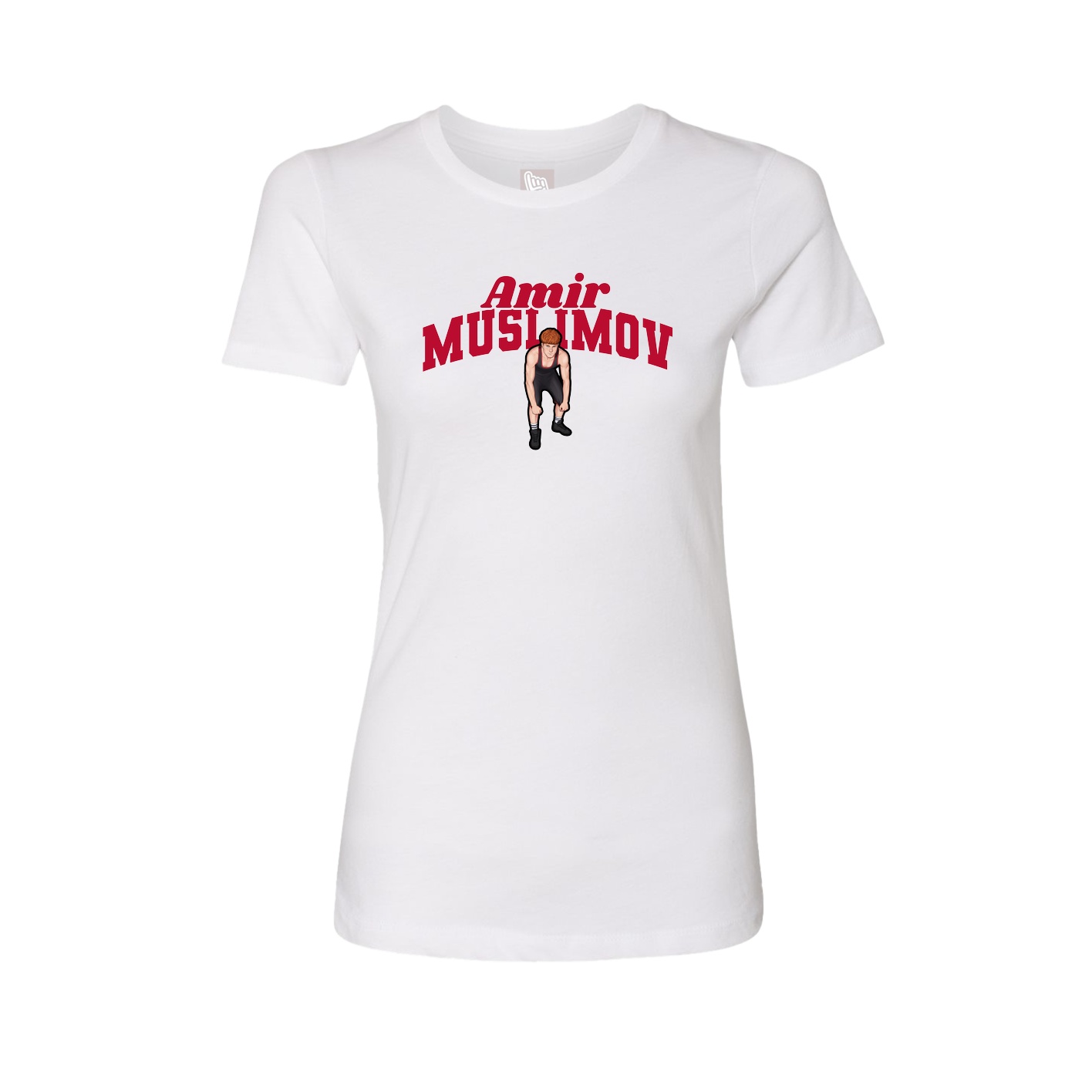 Fitted Women's Tee — Signature Arch in White
