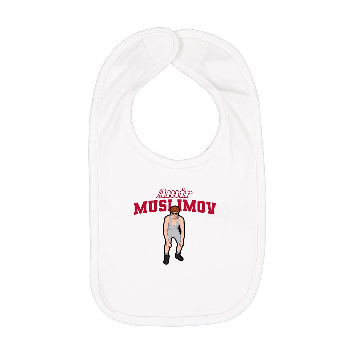 Infant Bib — Name Arch in White