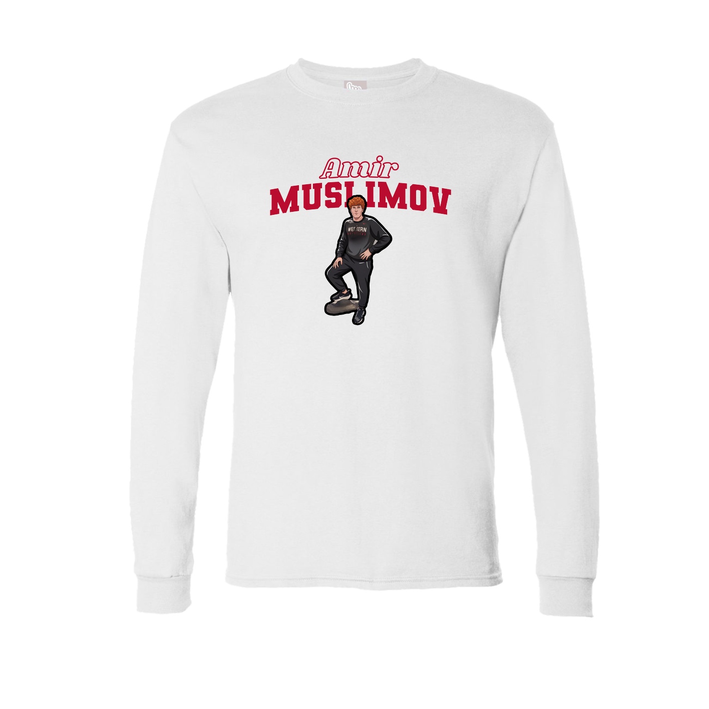 Long Sleeve Tee — Name Arch in White