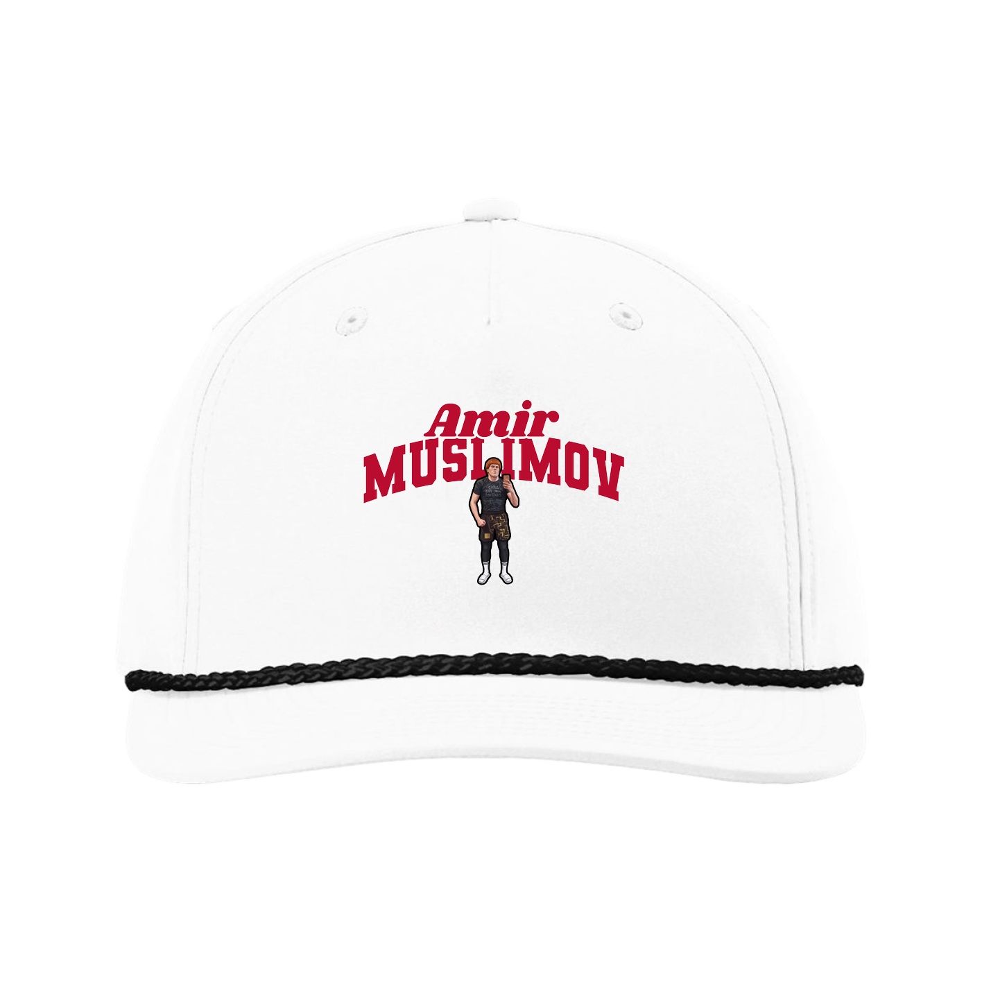 Five-Panel Classic Rope Cap — Signature Arch in White