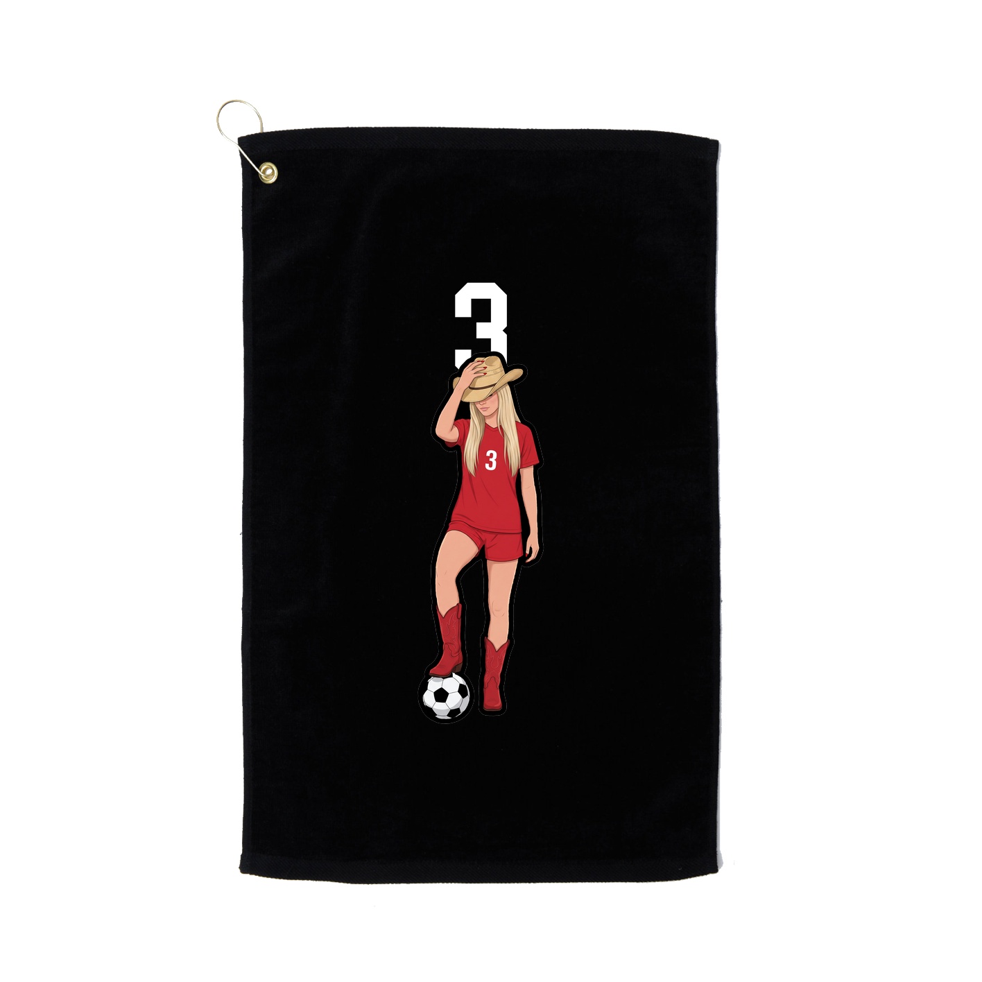 Golf Towel — Number Top in Black