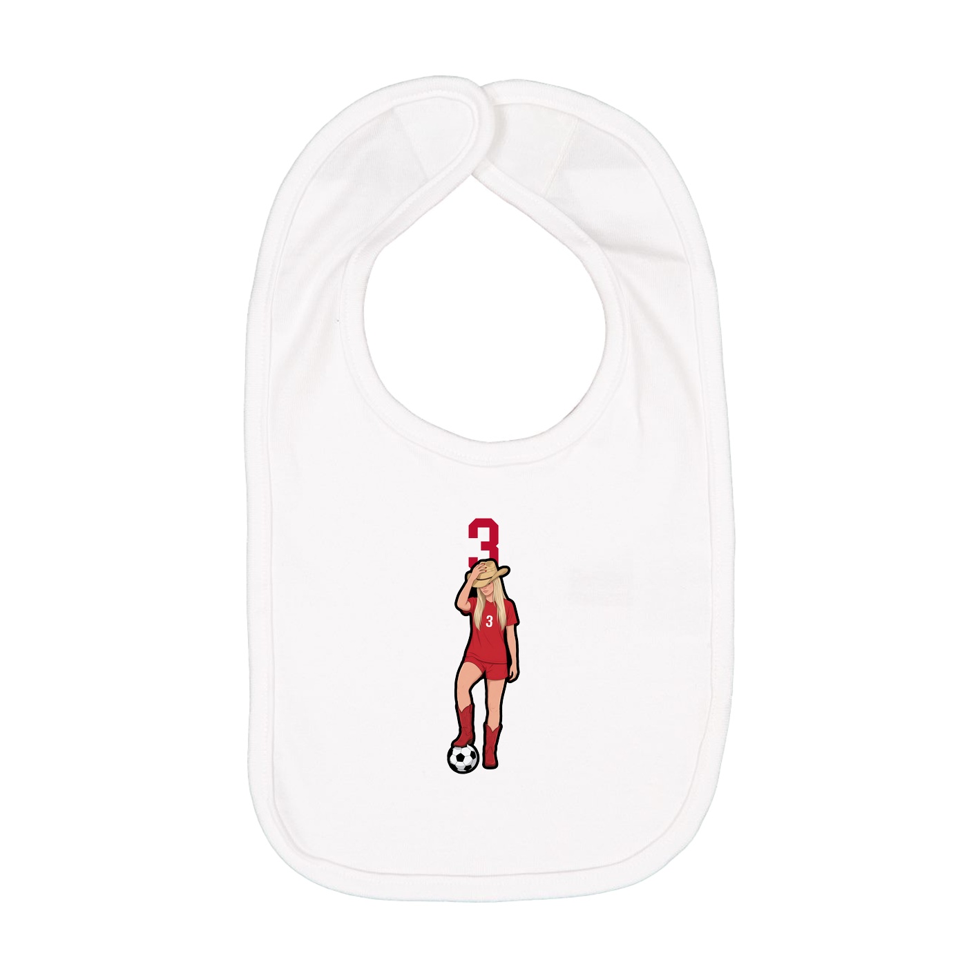 Infant Bib — Number Top in White