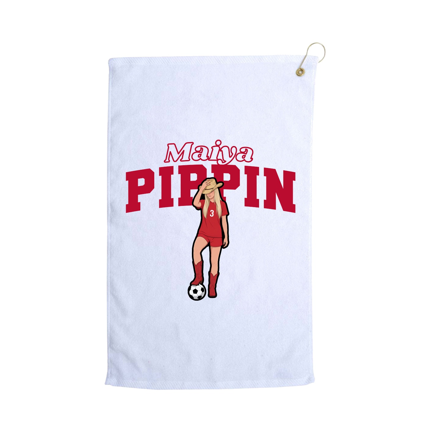 Golf Towel — Name Arch in White