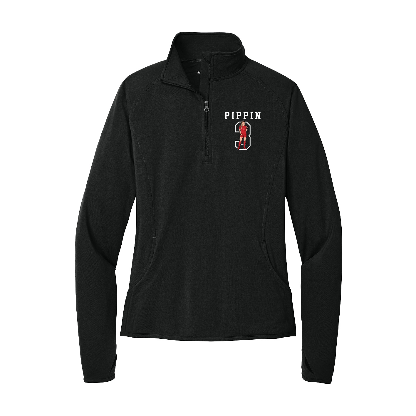 Women's Q-Zip Pullover — Shirsey in Black