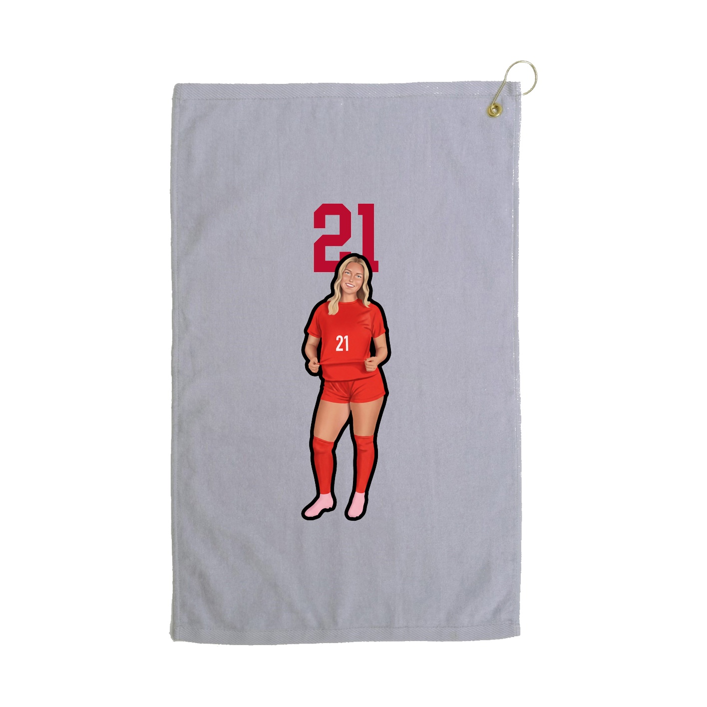 Golf Towel — Number Top in Grey