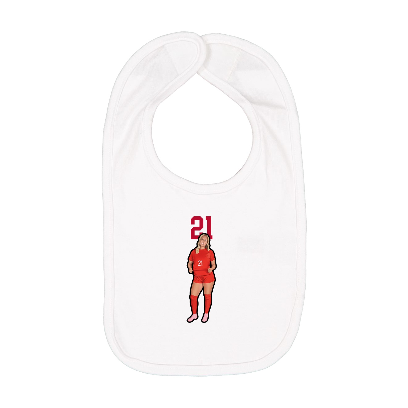 Infant Bib — Number Top in White