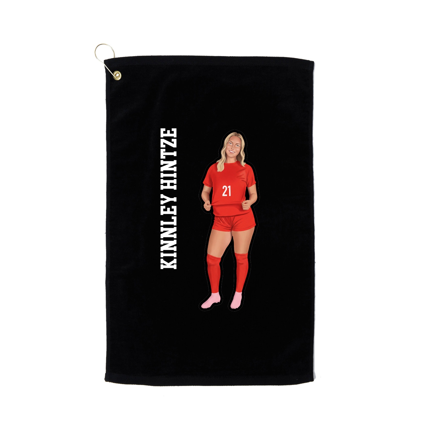 Golf Towel — Name Vertical in Black