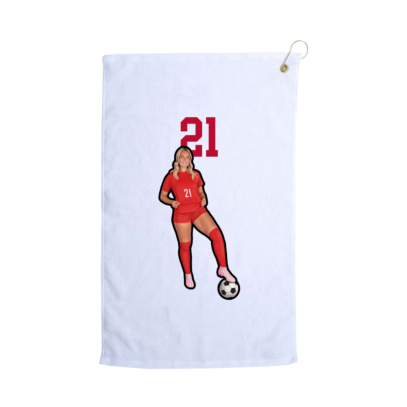 Golf Towel — Number Top in White