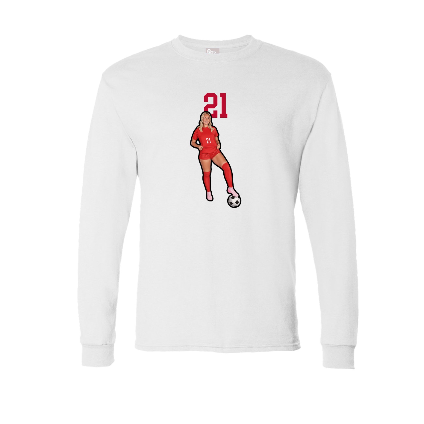 Long Sleeve Tee — Number Top in White