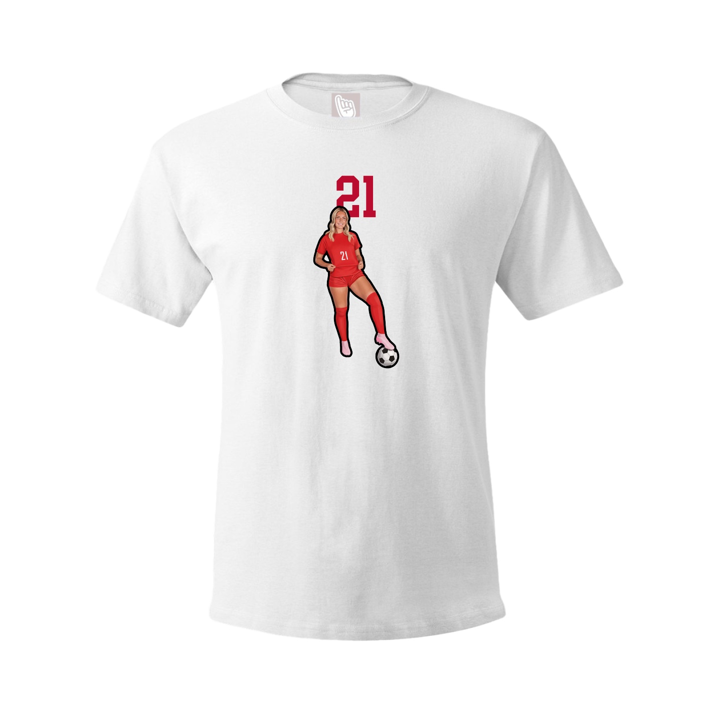 Youth Tee — Number Top in White