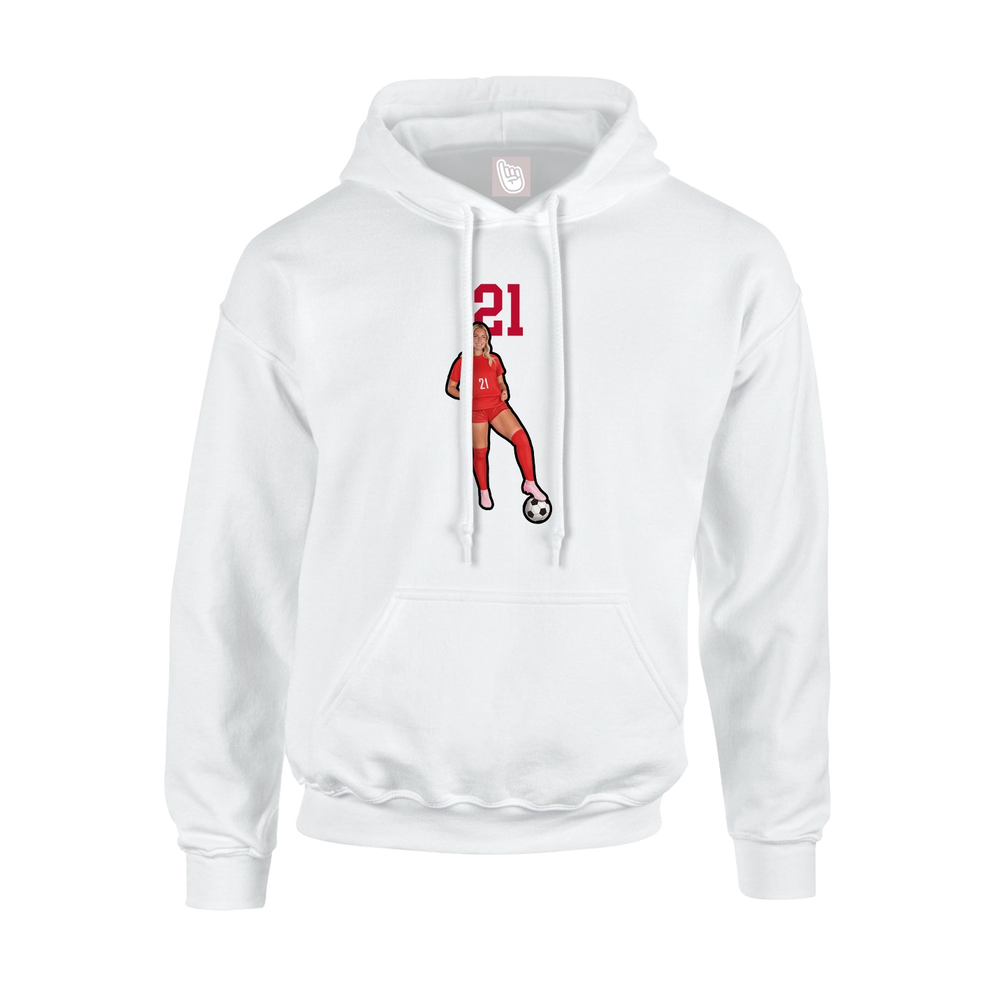 Hoodie — Number Top in White