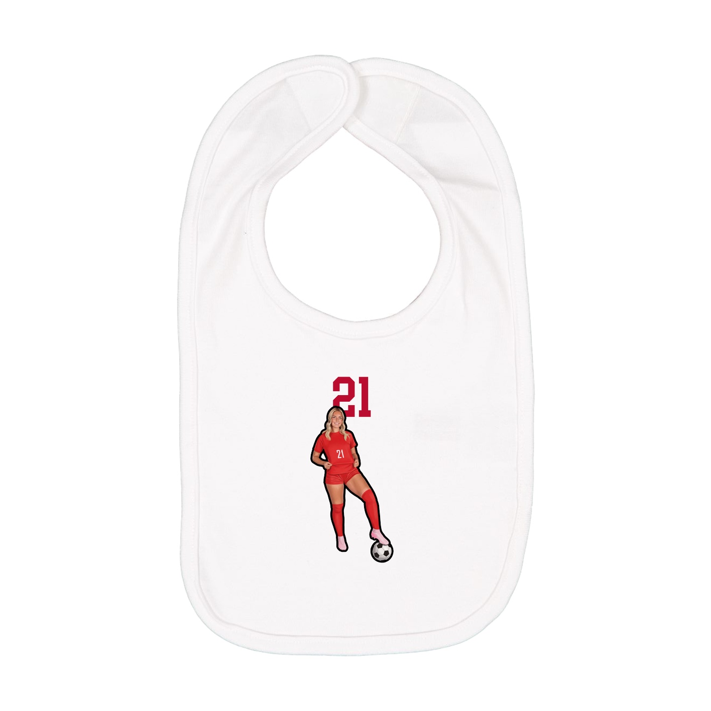Infant Bib — Number Top in White
