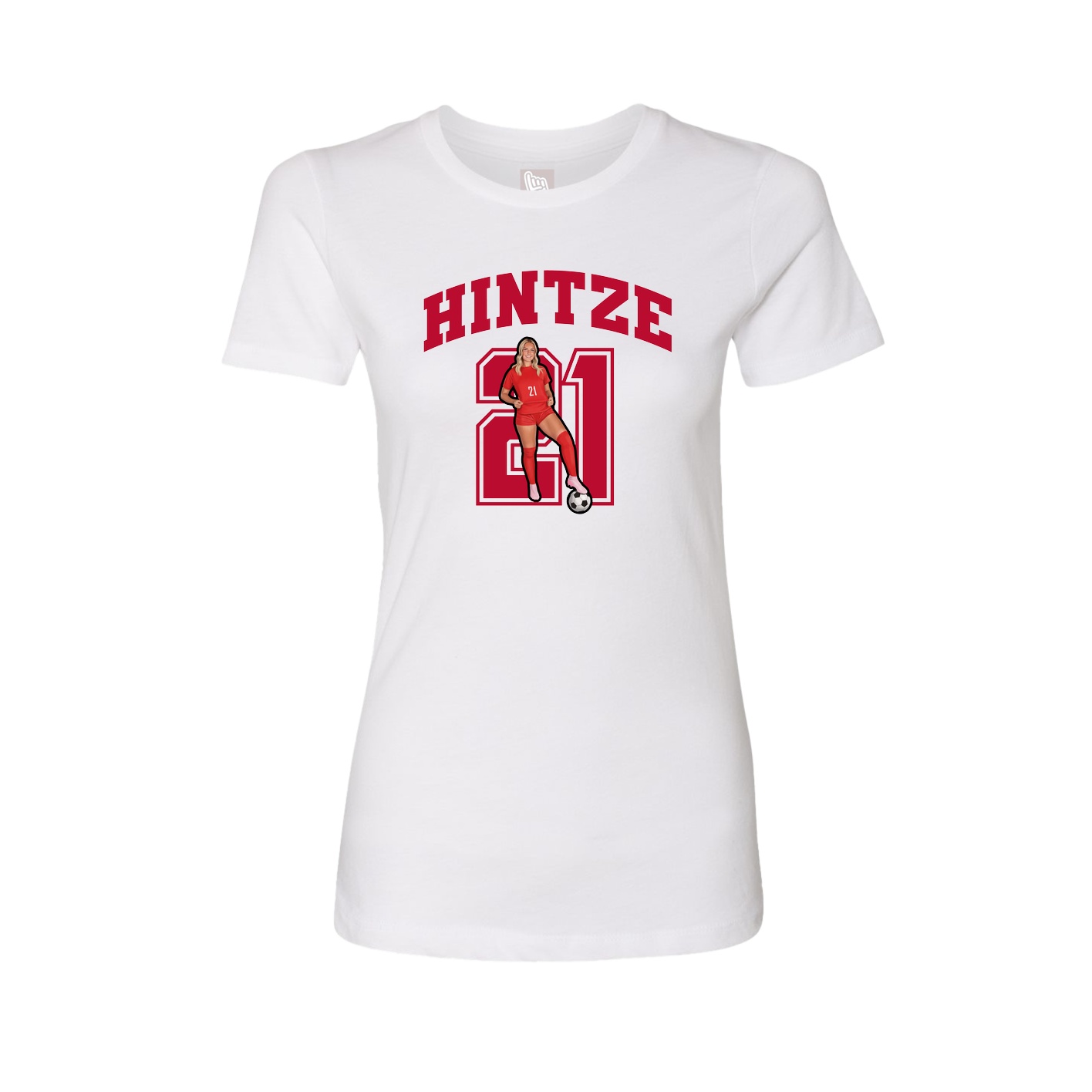 Fitted Women's Tee — Number in White