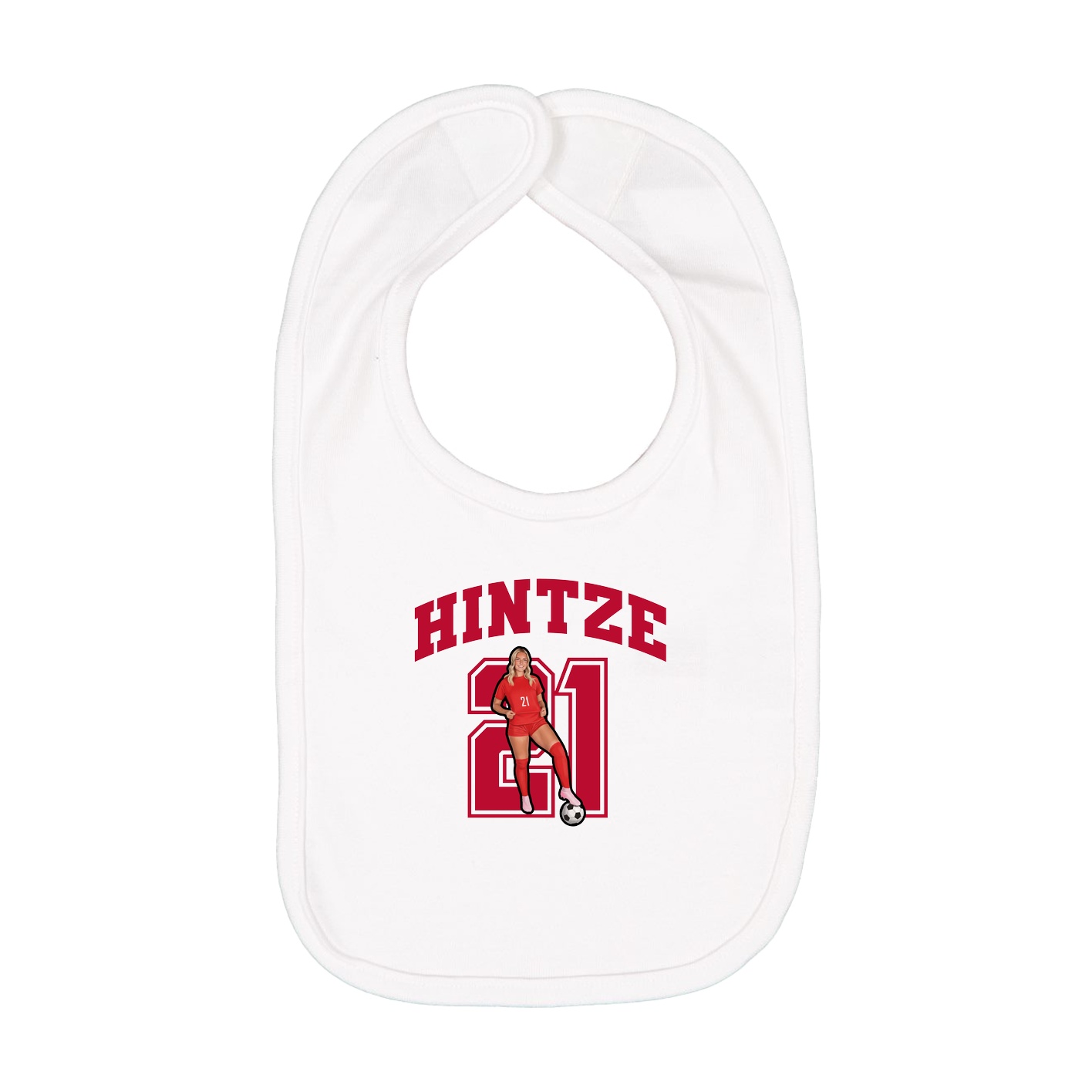 Infant Bib — Number in White