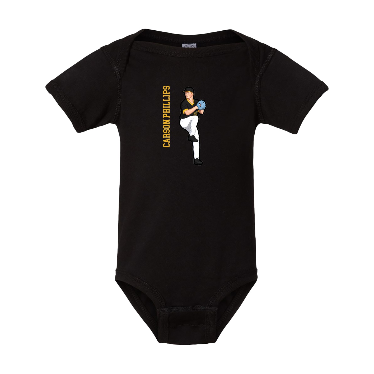 Baby Onesie — Name Vertical in Black