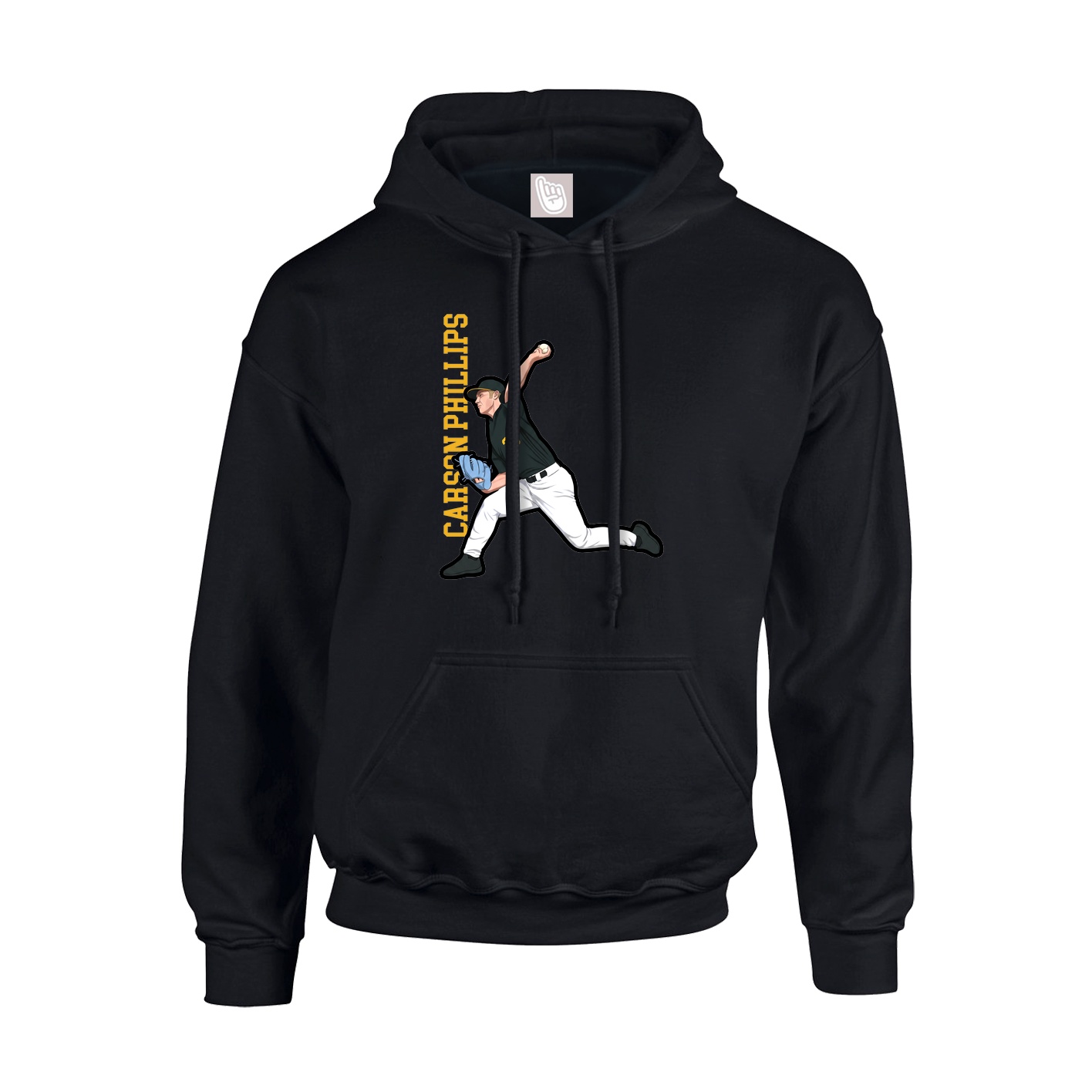 Youth Hoodie — Name Vertical in Black