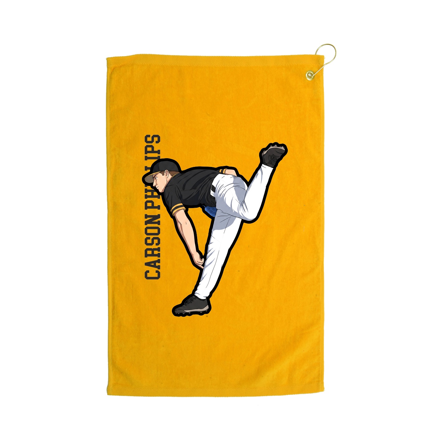 Golf Towel — Name Vertical in Gold