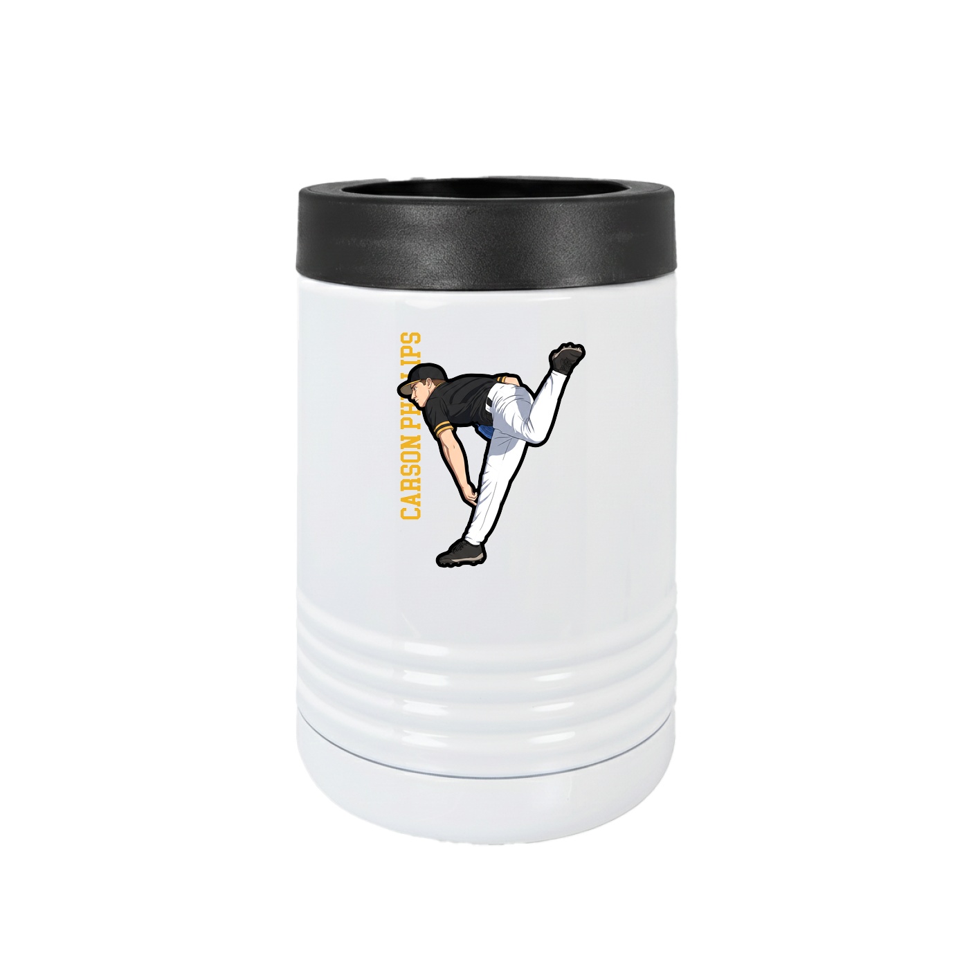 Beverage Holder — Name Vertical in White