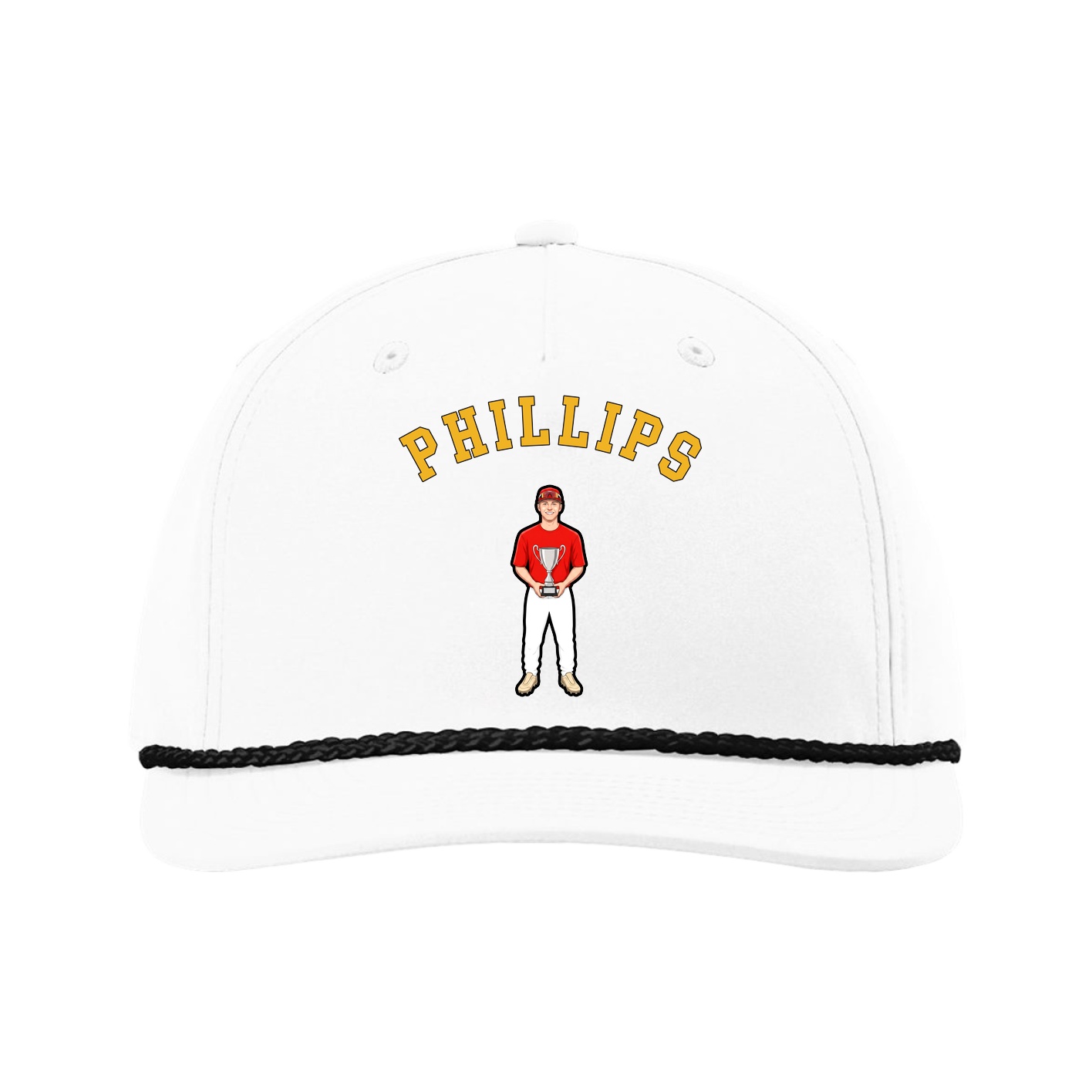 Five-Panel Classic Rope Cap — Shirsey Arch in White