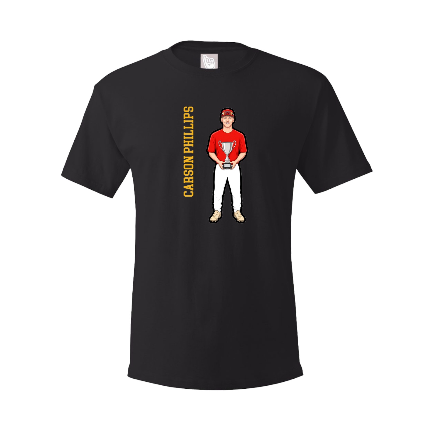 Youth Tee — Name Vertical in Black