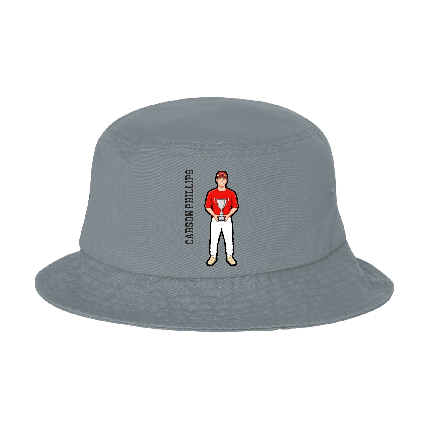 Bucket Cap — Name Vertical in Grey