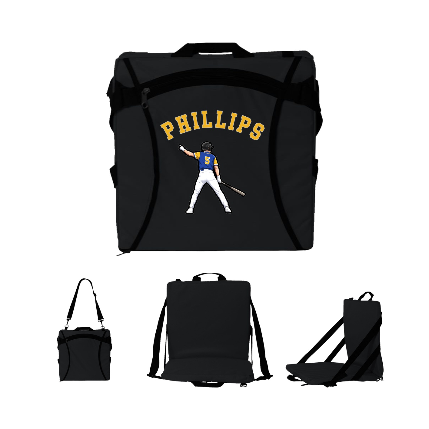 Folding Stadium Seat — Shirsey Arch in Black