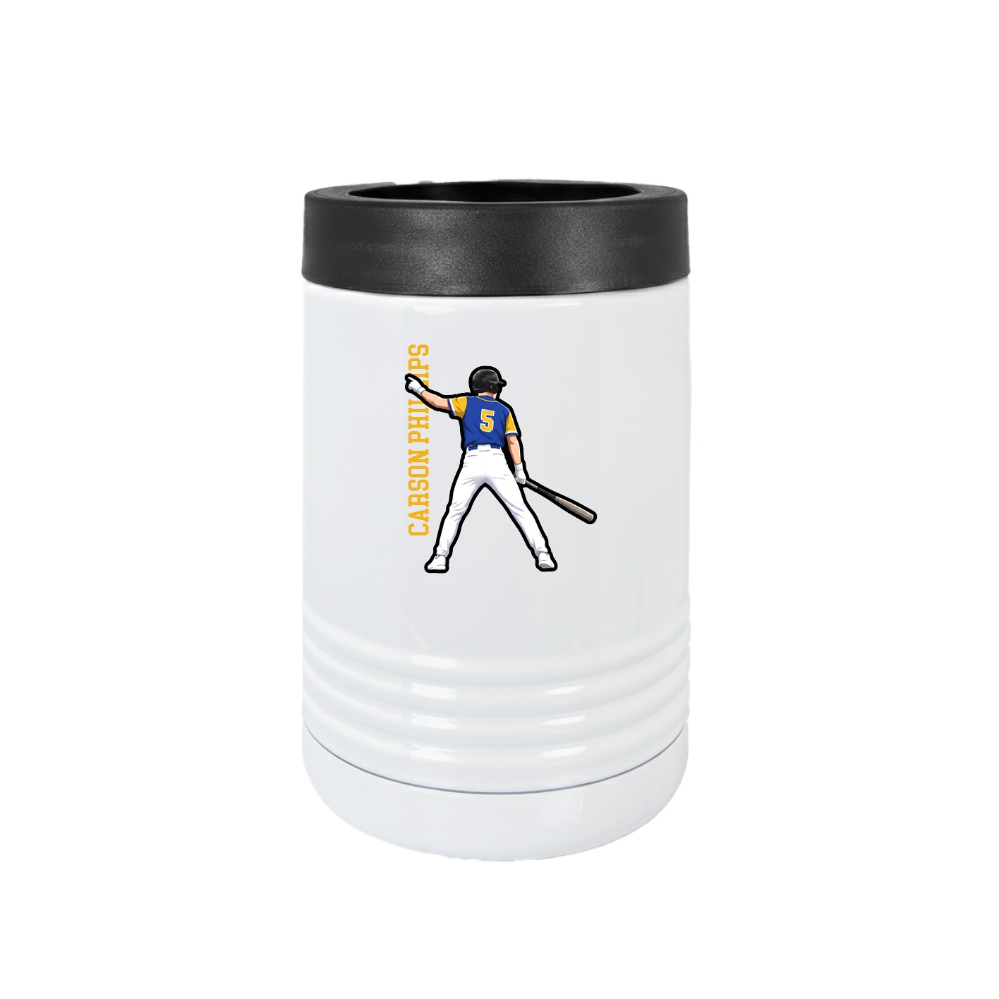 Beverage Holder — Name Vertical in White