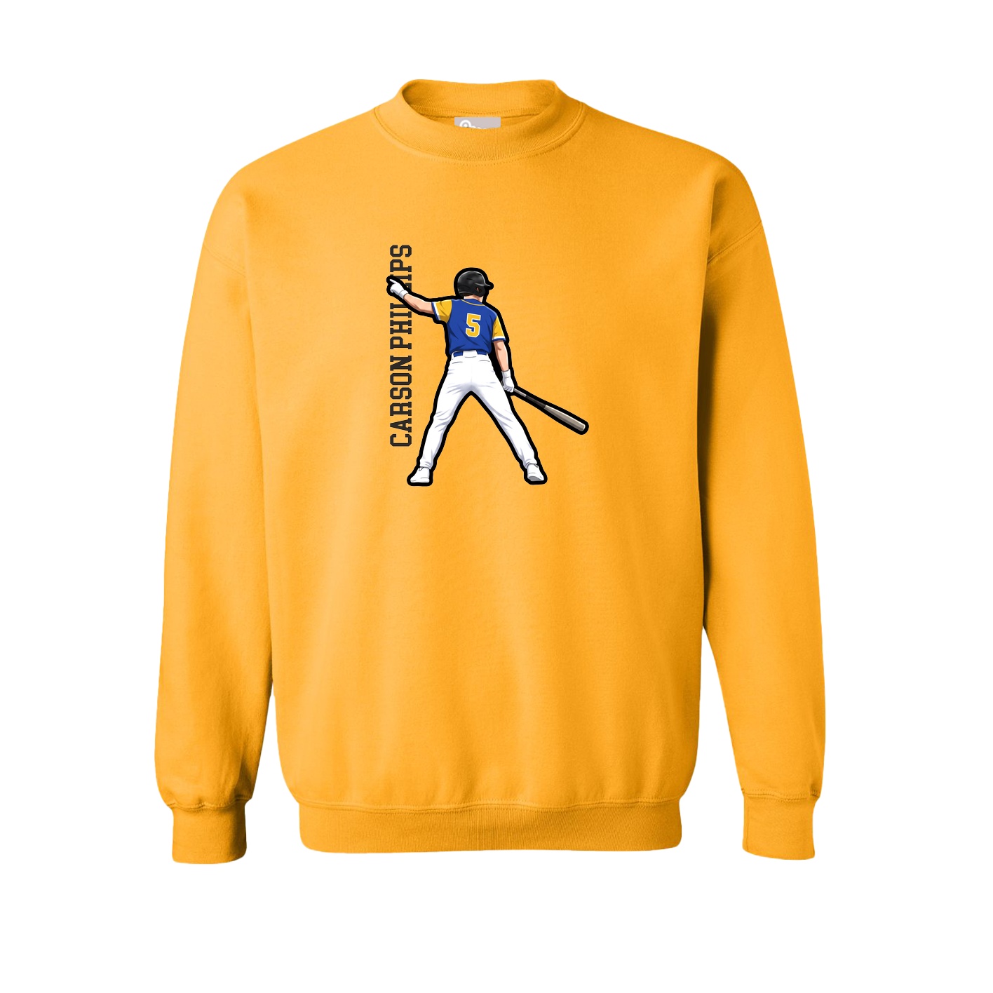 Fleece Crew — Name Vertical in Gold