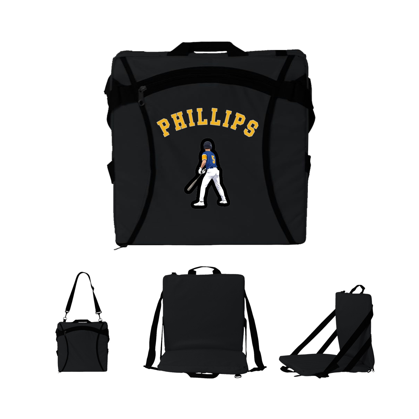 Folding Stadium Seat — Shirsey Arch in Black
