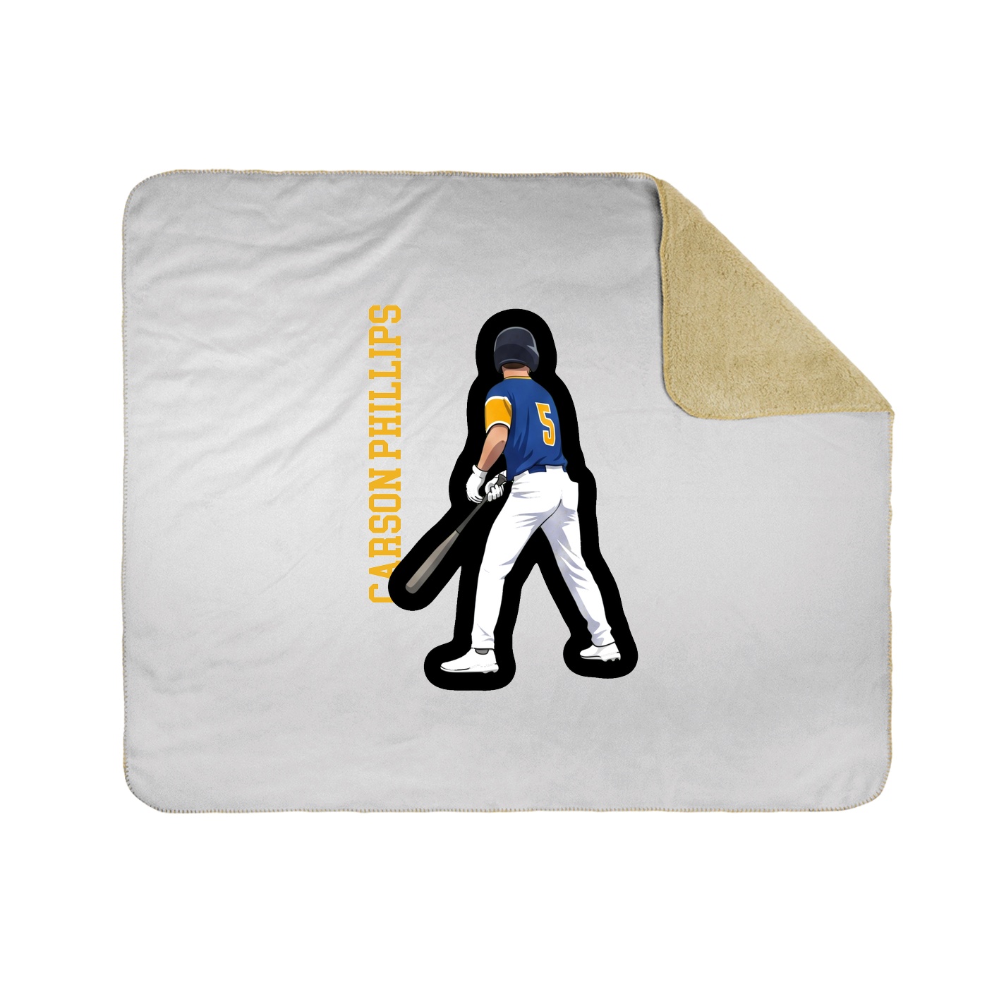 Throw Blanket — Name Vertical in White