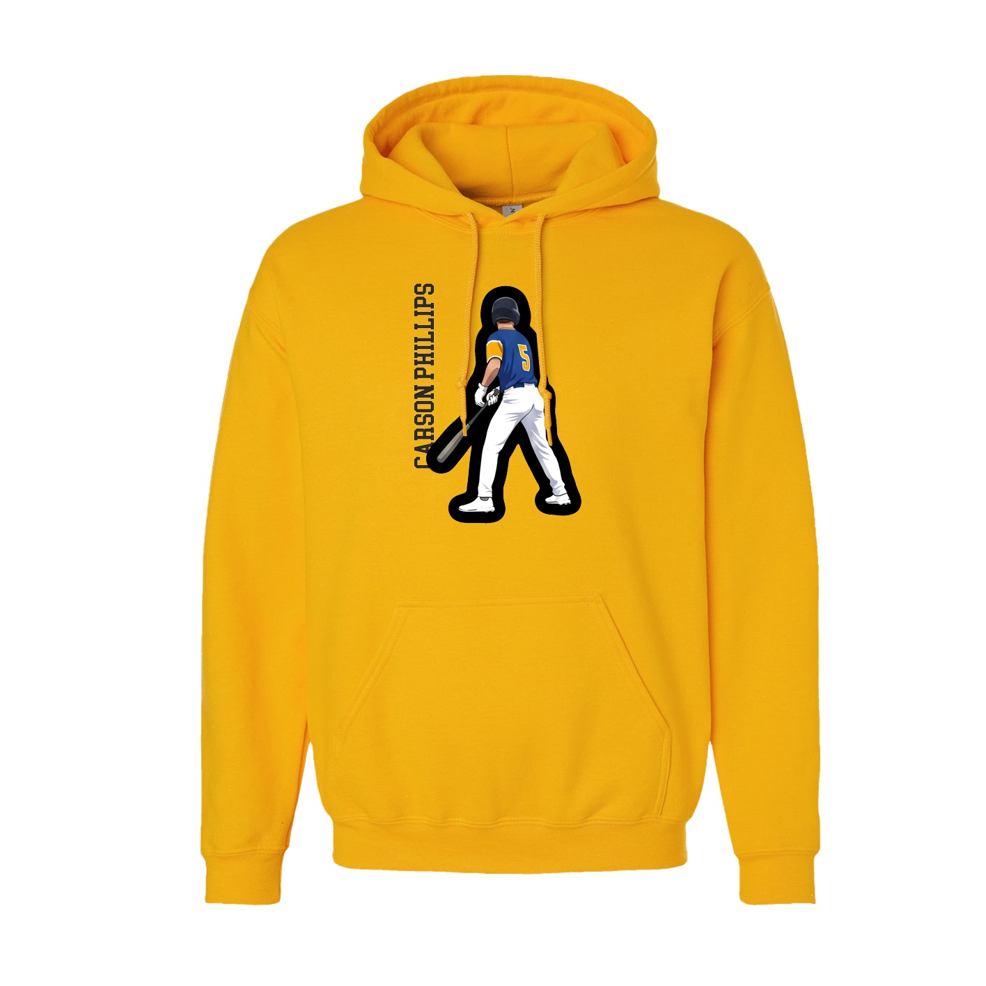 Hoodie — Name Vertical in Gold