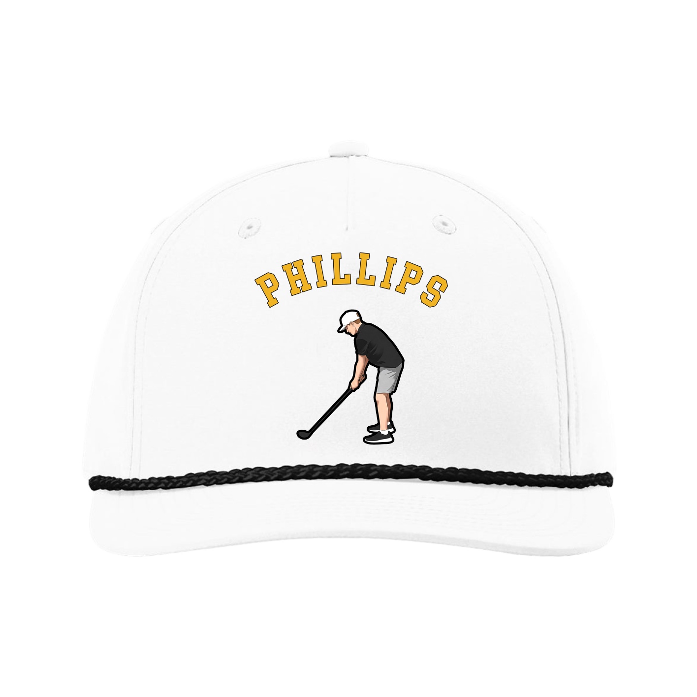 Five-Panel Classic Rope Cap — Shirsey Arch in White