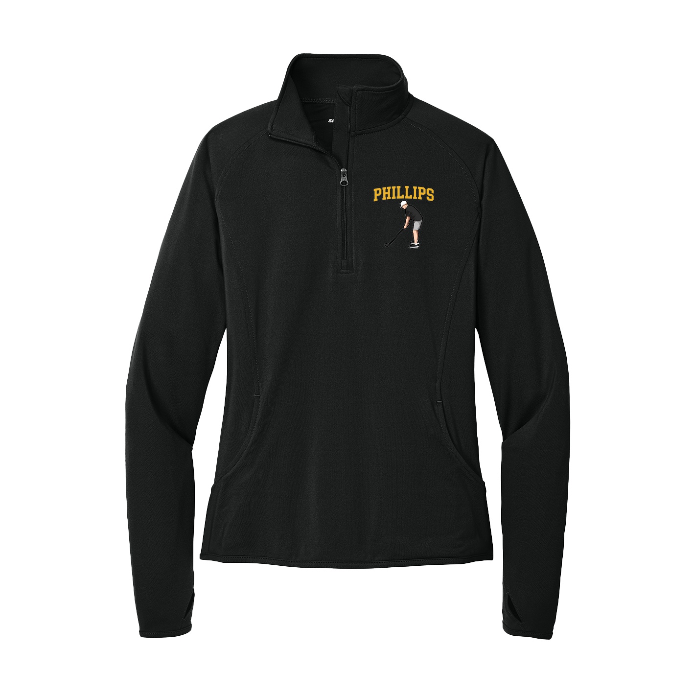 Women's Q-Zip Pullover — Shirsey in Black