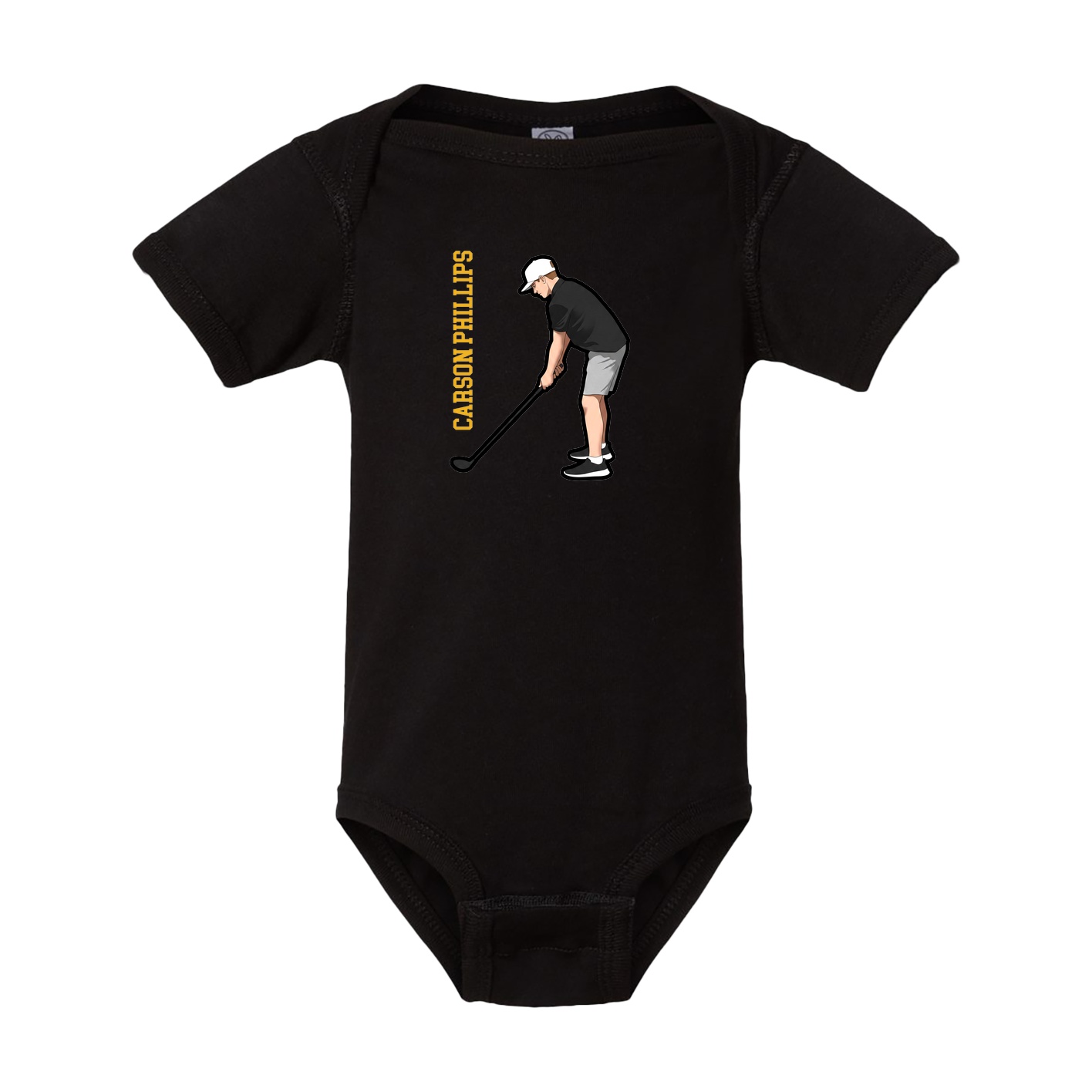 Baby Onesie — Name Vertical in Black