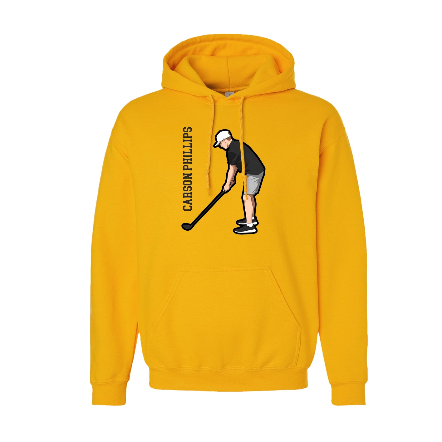 Hoodie — Name Vertical in Gold
