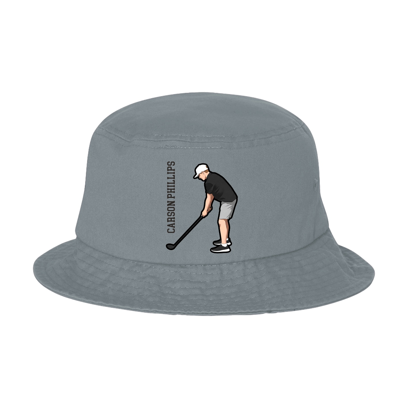Bucket Cap — Name Vertical in Grey