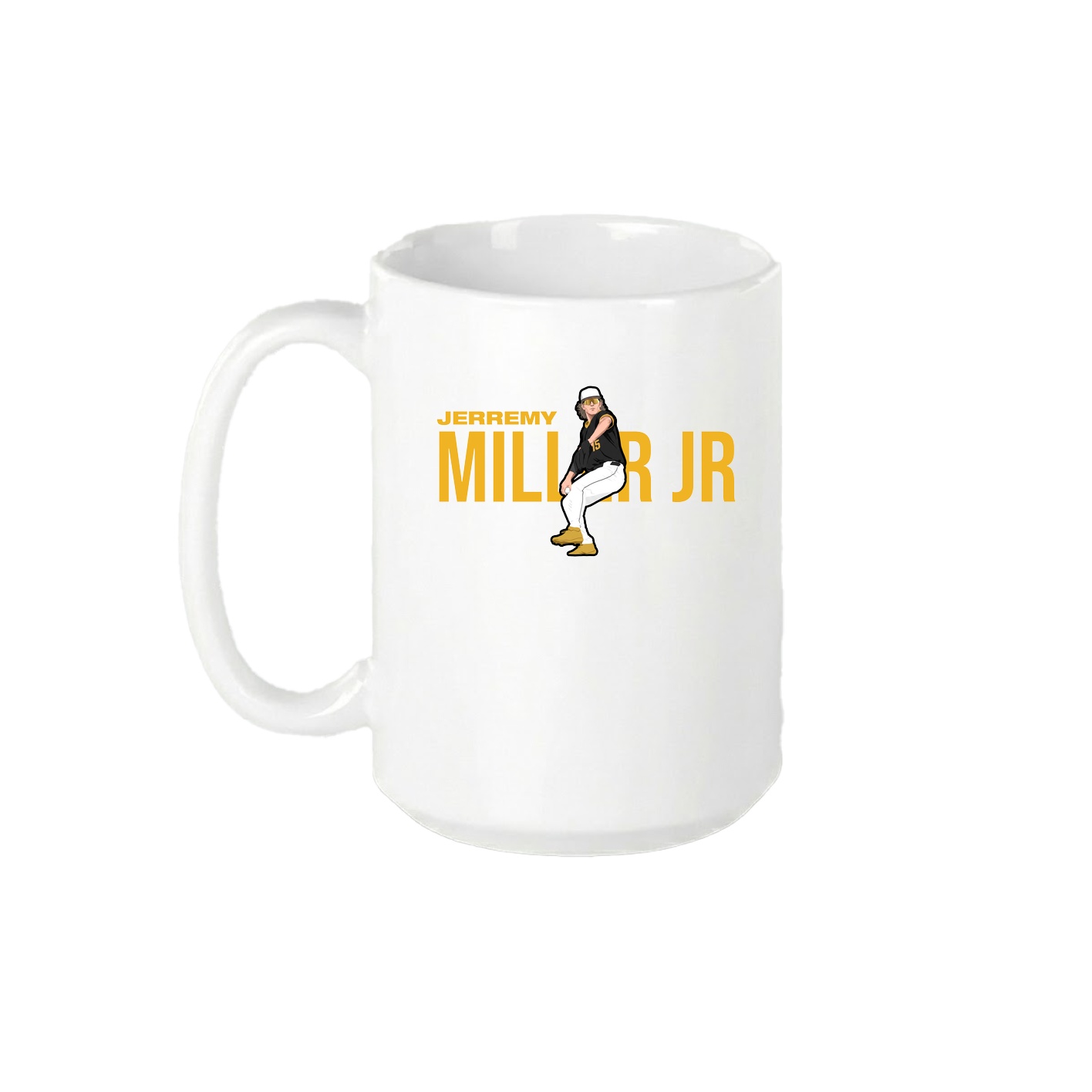 15oz Coffee Mug — Player Name in White