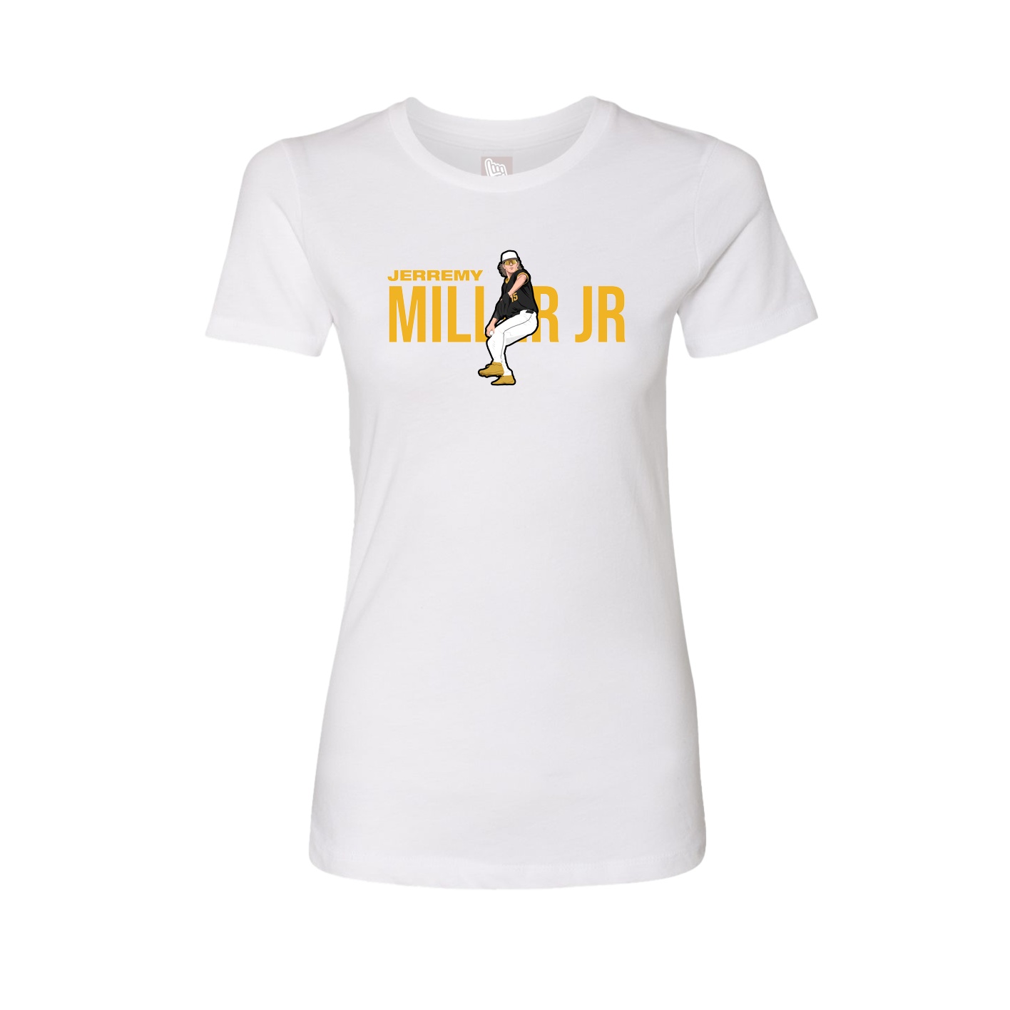 Fitted Women's Tee — Player Name in White