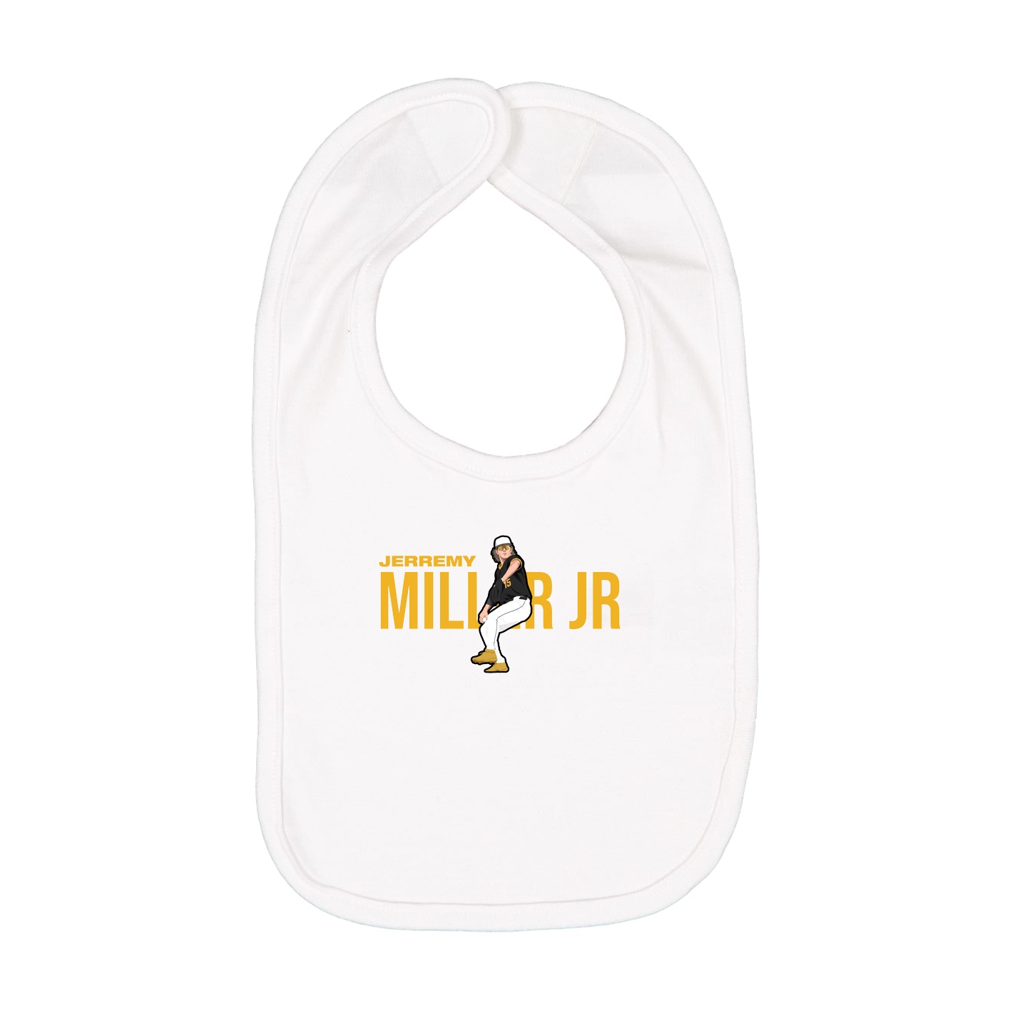 Infant Bib — Player Name in White