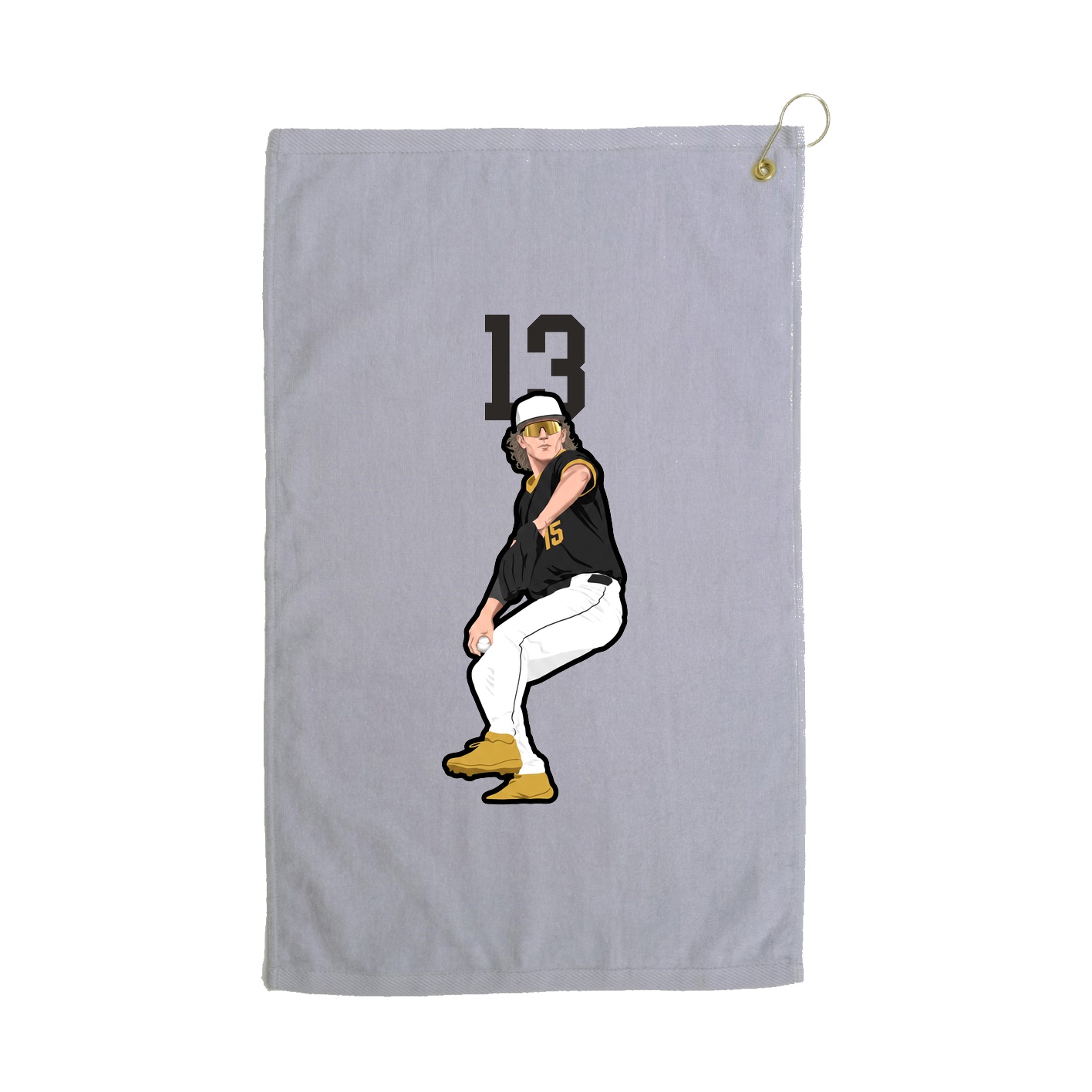 Golf Towel — Number Top in Grey