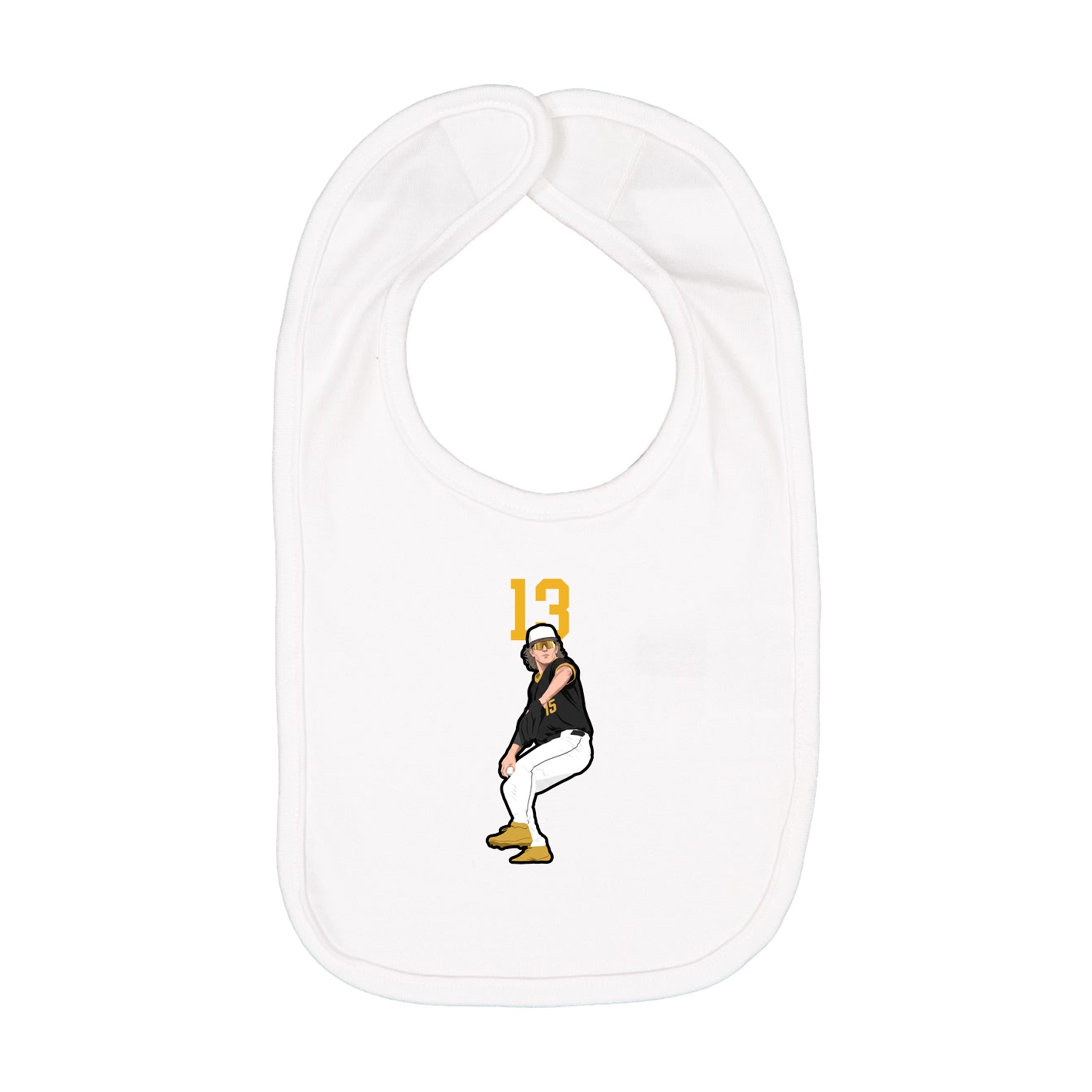 Infant Bib — Number Top in White