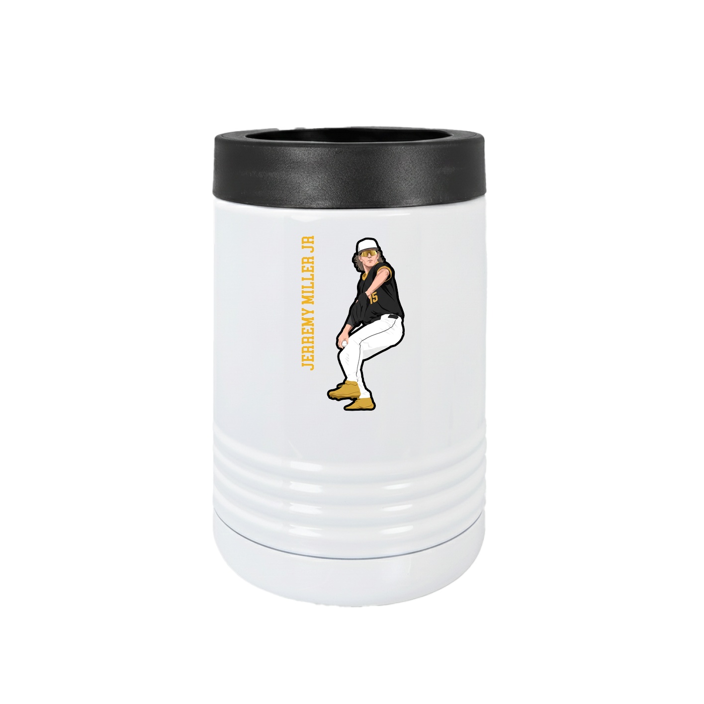 Beverage Holder — Name Vertical in White
