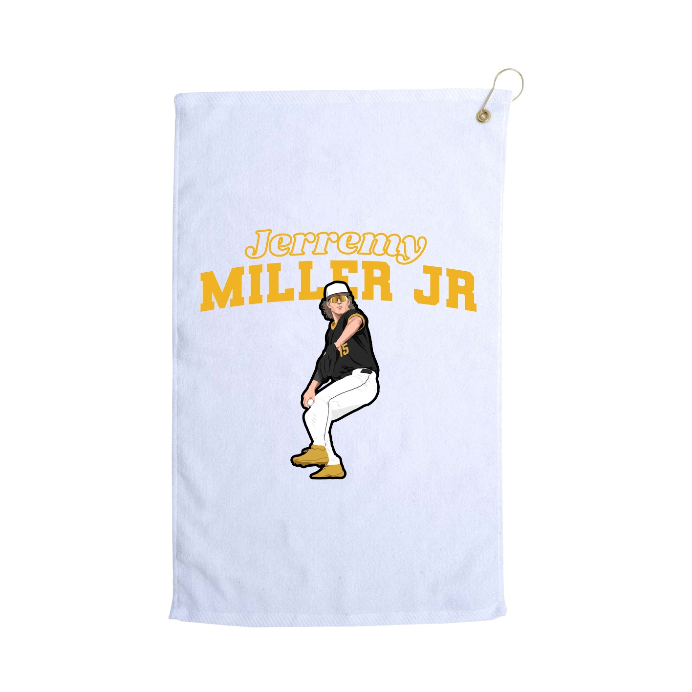Golf Towel — Name Arch in White