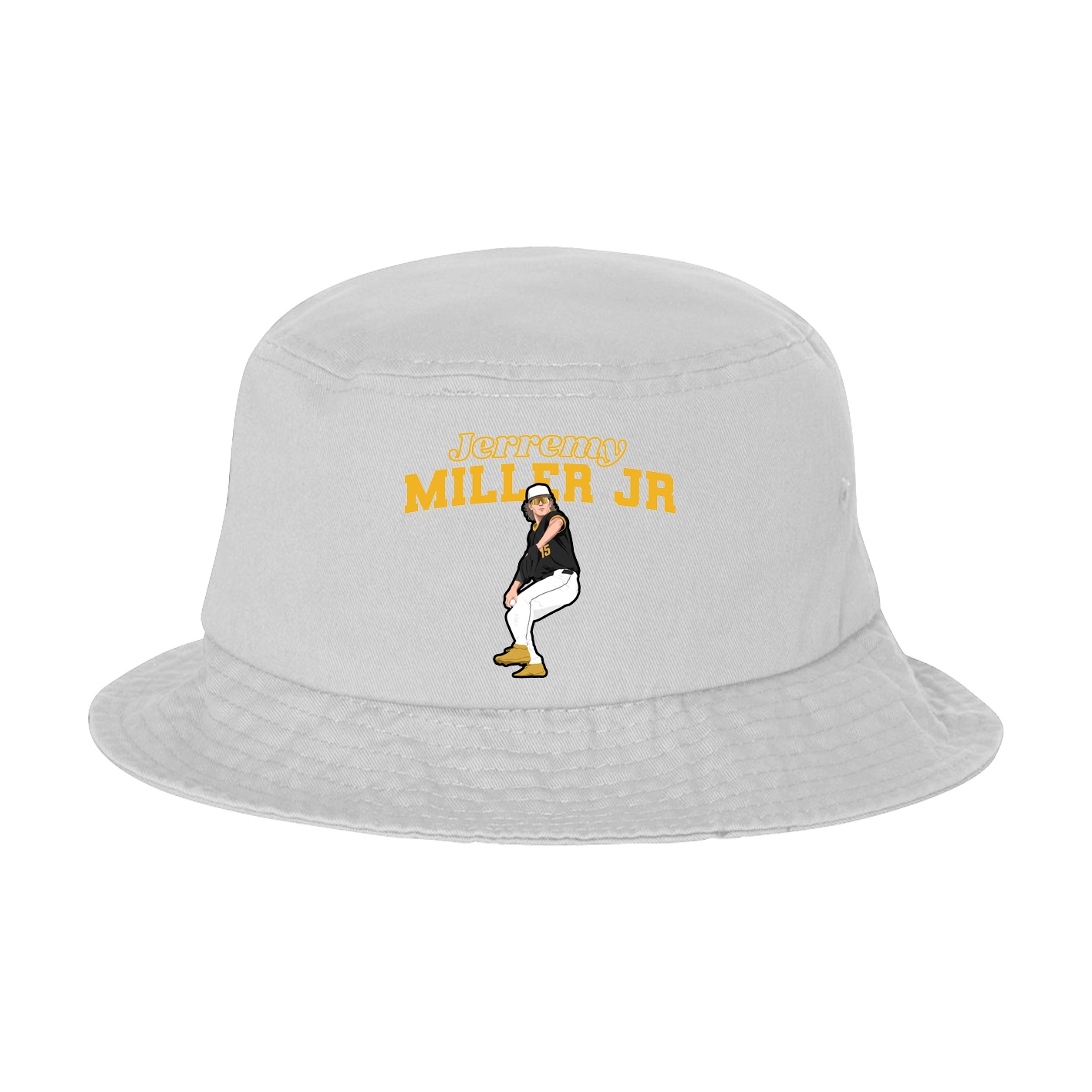 Bucket Cap — Name Arch in White
