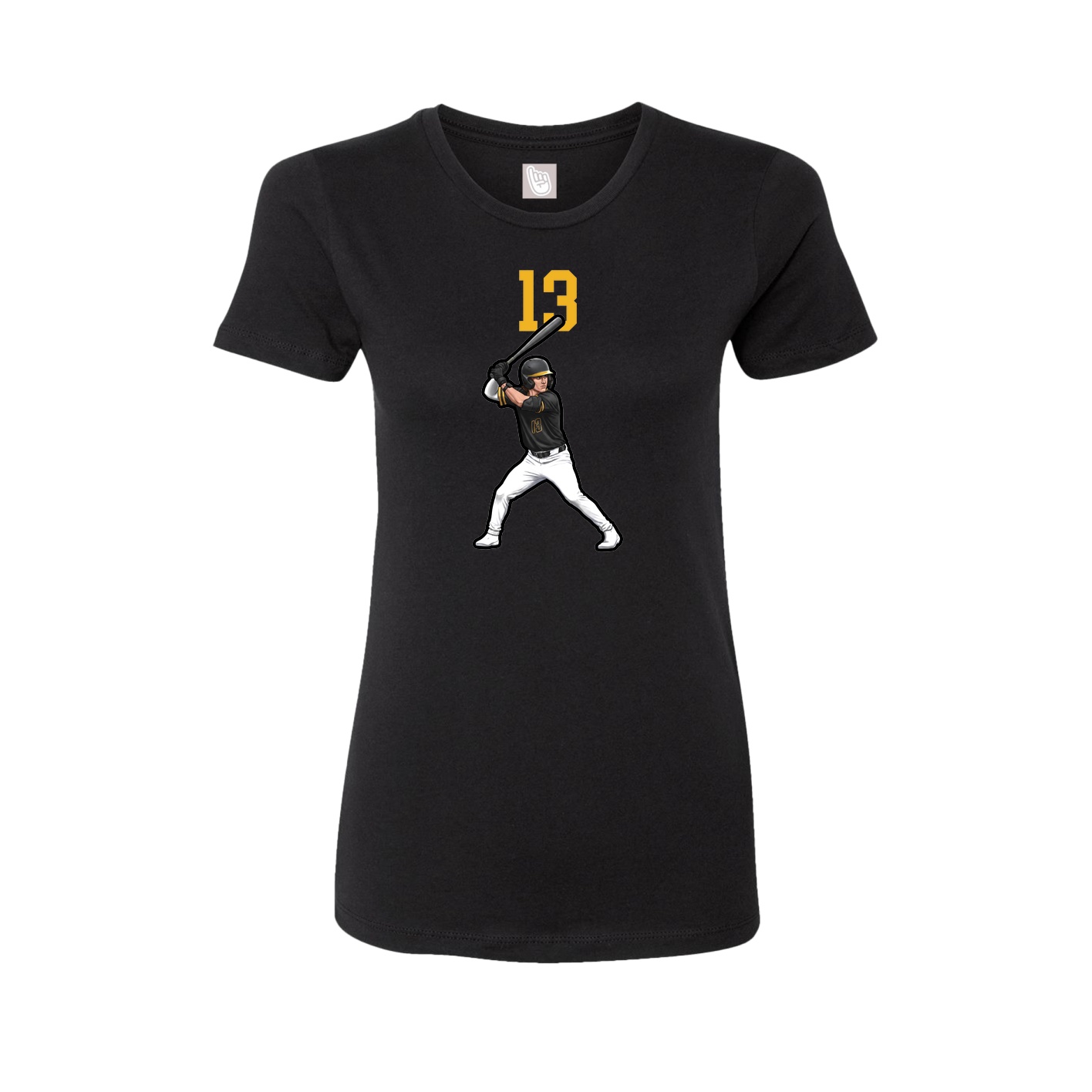 Fitted Women's Tee — Number Top in Black