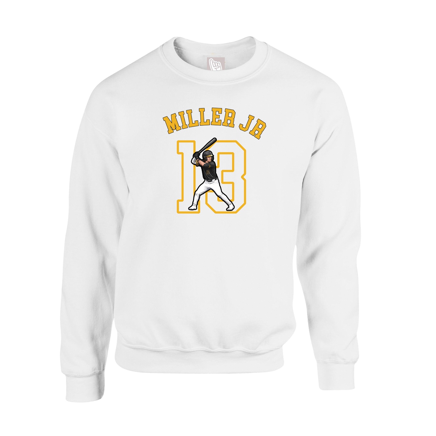 Fleece Crew — Shirsey Arch in White
