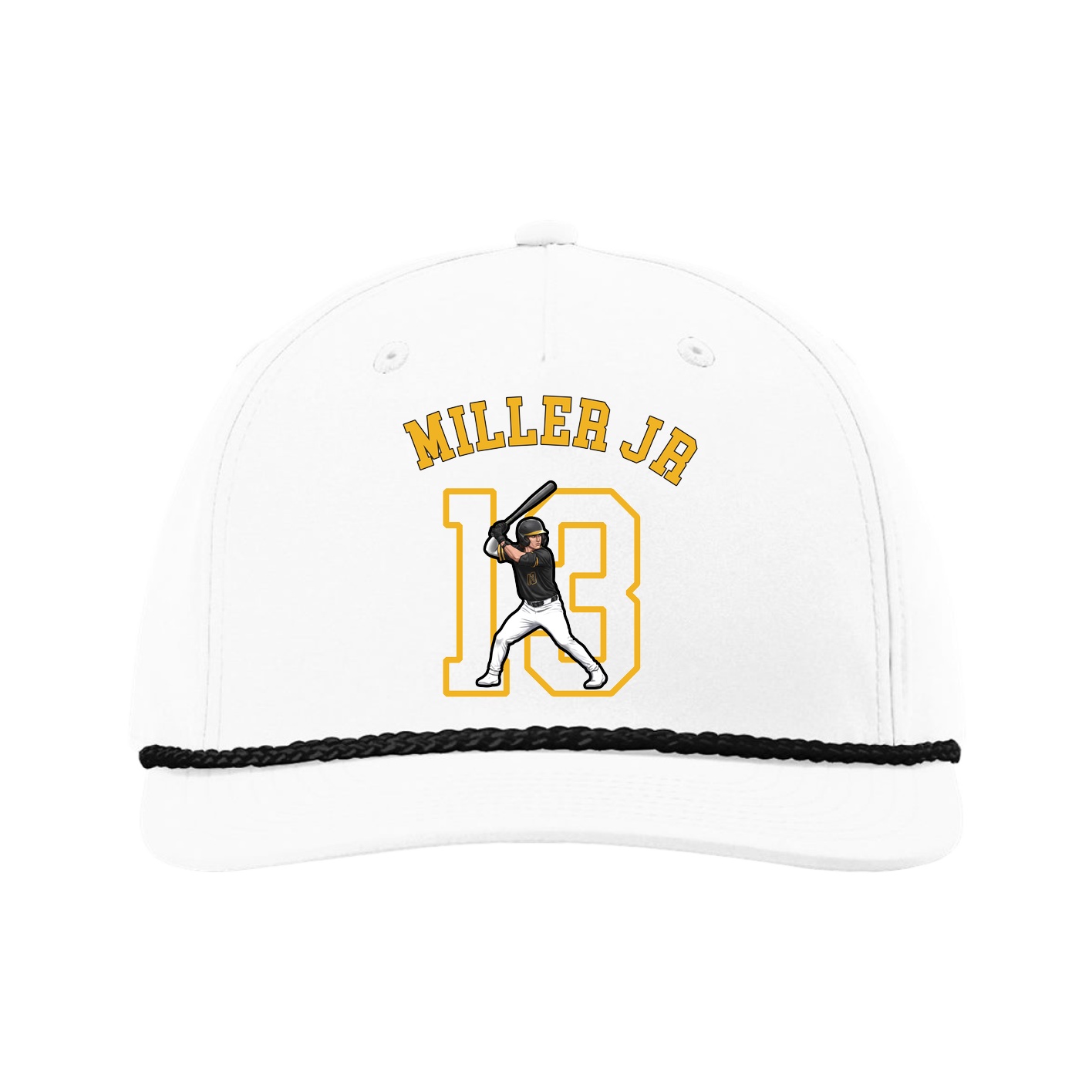 Five-Panel Classic Rope Cap — Shirsey Arch in White