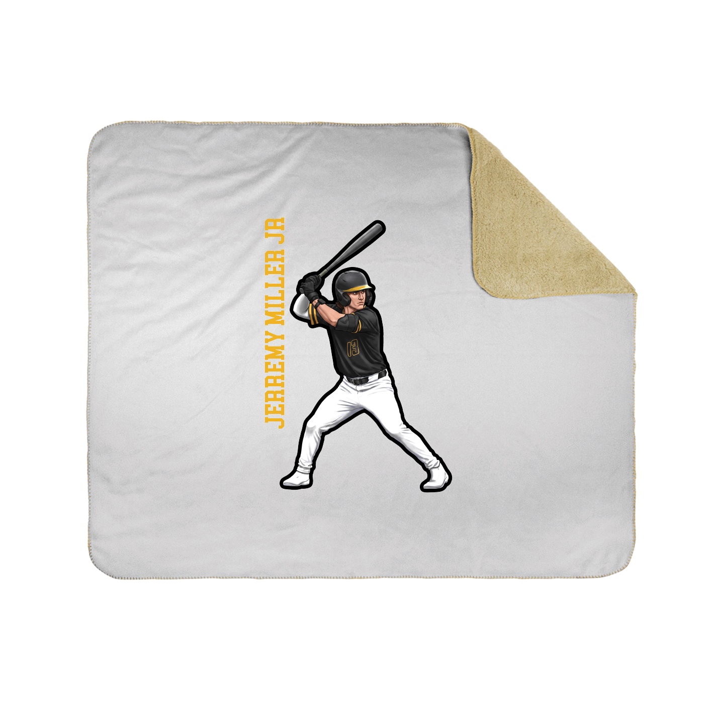 Throw Blanket — Name Vertical in White