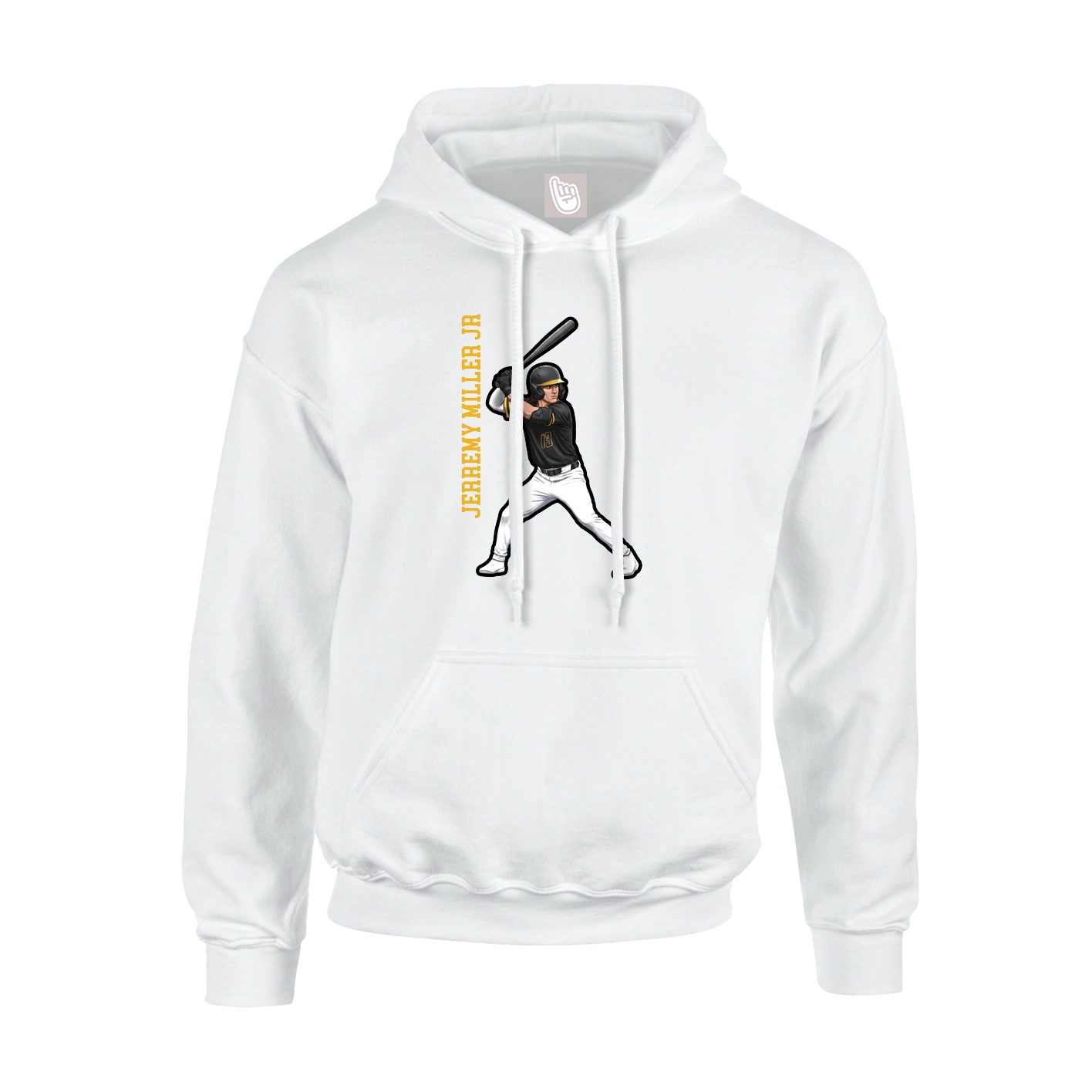 Hoodie — Name Vertical in White